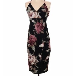 Floral Bodycon Dress With Dipped Back